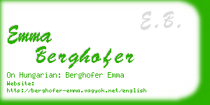 emma berghofer business card